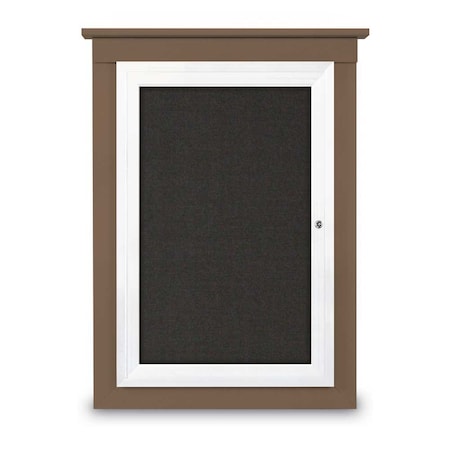 United Visual Products Single Door Enclosed Cathedral Letterboa UV1301CD-BRONZE-BLACK